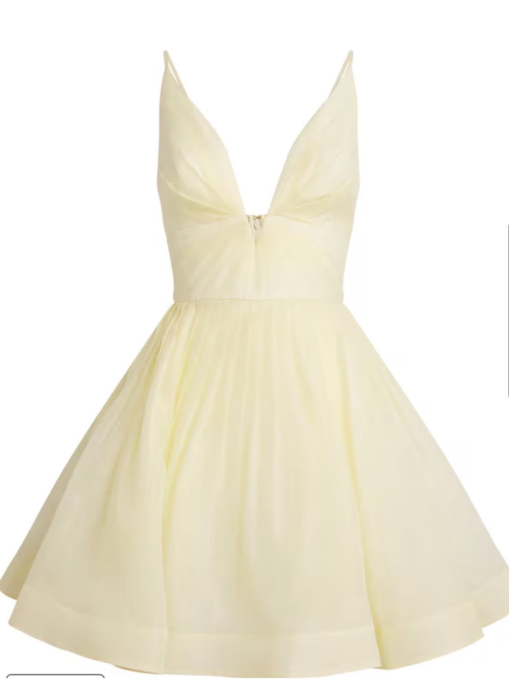 Zimmermann Pale Yellow Plunging V-Neck Mini Dress size 2